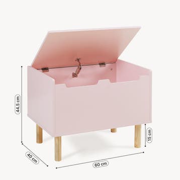 Speelgoedkist Virer 60x40x45 cm cm roze [en.casa], Verzenden, Nieuw