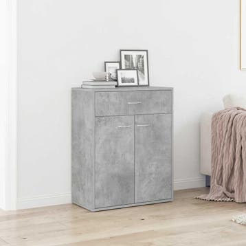 vidaXL Dressoir 60x30x75 cm bewerkt hout betongrijs, Verzenden, Nieuw, 50 tot 100 cm, 25 tot 50 cm