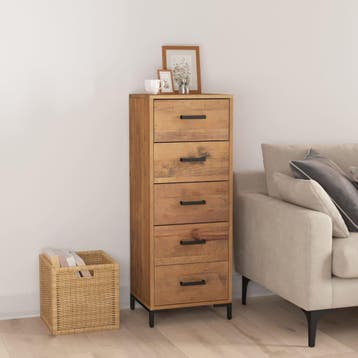 vidaXL Ladekast 42x35x110 cm massief grenenhout, Kinderen en Baby's, Kinderkamer | Commodes en Kasten, Verzenden, Nieuw
