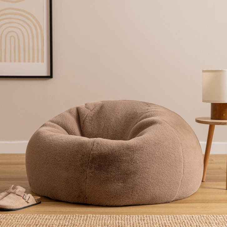 Cloudy Zitzak Vegan Bont - Mocha Bruin, Huis en Inrichting, Zitzakken, Verzenden