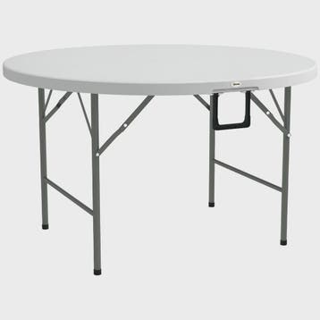 Outsunny Ronde Klaptafel Ø122 cm voor 6 Personen - Duurzaam, Verzenden, Nieuw