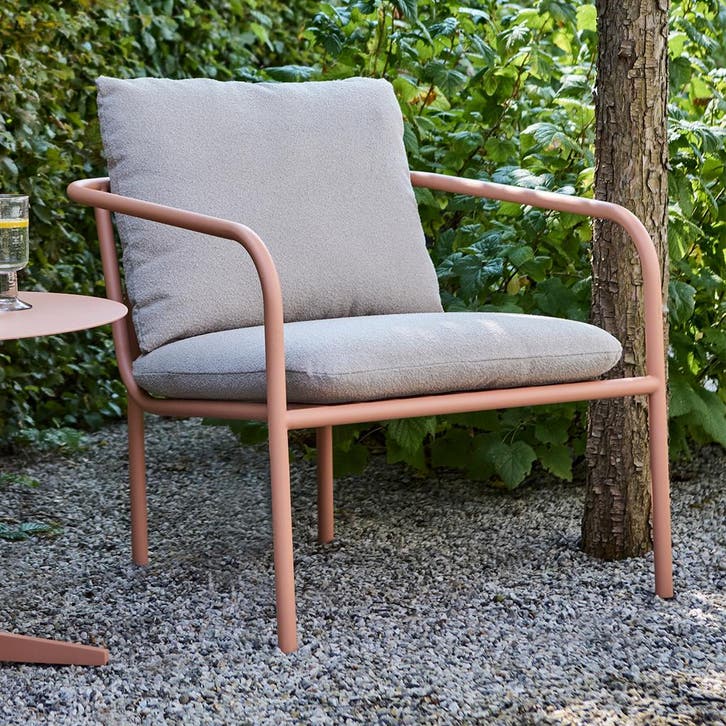 *WOONWINKEL* Brafab Bendt Teddy Stof Tuinstoel Peach Alumini, Tuin en Terras, Tuinsets en Loungesets, Nieuw, Verzenden