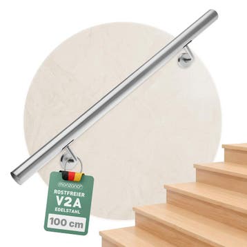 Trapleuning Zilver Roestvrij Staal 100xØ4,2cm (Voor in Huis, Huis en Inrichting, Overige Huis en Inrichting, Verzenden, Nieuw
