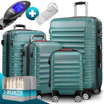 Reiskoffers 4-delige Groen ABS accessoires (Recreatie), Verzenden, Nieuw