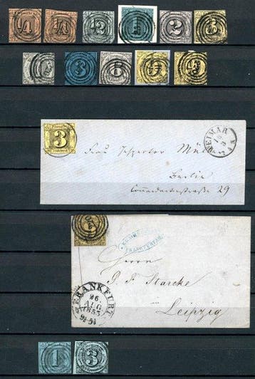 Thurn und Taxis 1852/1866 - Verzameling met brieven,, Gestempeld
