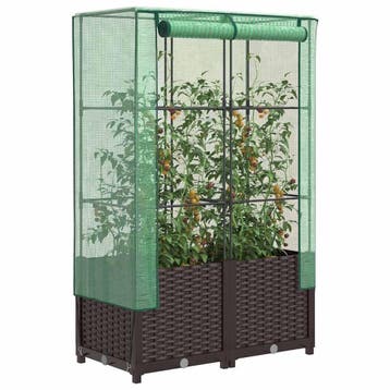 vidaXL Plantenbak verhoogd met kashoes 80x40x138 cm, Verzenden, Nieuw, Kunststof
