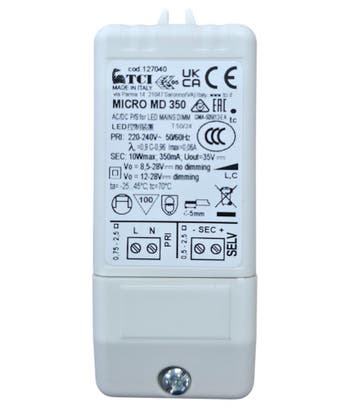 TCI MICRO MD 350 LED driver 350mA 3-10W dimbaar (fase aan..., Ophalen of Verzenden, Nieuw