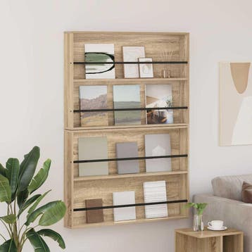 vidaXL Tijdschrift Rek 2 st Sonoma Eiken 100 x 12 x 70 cm, Verzenden, Nieuw