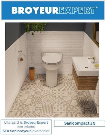 Sanibroyeur Sanicompact 43, Doe-het-zelf en Verbouw, Sanitair, Ophalen of Verzenden, Nieuw, Toilet