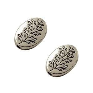 5x DQ metalen kralen ovaal levensboom 14×10 mm Antiek Zilve, Ophalen of Verzenden, Nieuw, Kraal