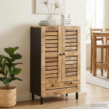 vidaXL Opslagkasten Naturel 60 x 33 x 100 cm Massief Mango, Huis en Inrichting, Woonaccessoires | Cd- en Dvd-rekken, Verzenden