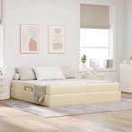 vidaXL Opbergbed met matras met matras Crème 160 x 200 cm, Verzenden, Nieuw, Crème