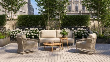 Puccini stoel bank loungeset 3 delig rope latte 4 Seasons, Ophalen of Verzenden, Nieuw