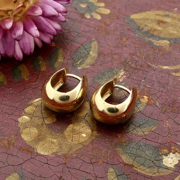 Gouden oorbellen met druppelvorm; 14 karaat, Sieraden, Tassen en Uiterlijk, Ophalen of Verzenden, Gebruikt, Goud, Goud