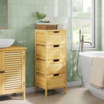 Bamboe Badkamerkast met Laden 30x30x80cm – 100% Natuurlijk, Minder dan 50 cm, Verzenden, Nieuw, Minder dan 100 cm