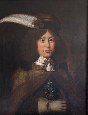 German School (XVII) - Jongeman Tamboer met veer op zijn, Antiek en Kunst