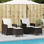 vidaXL 4-delige tuinbankset met kussens, bruin polyrotan, Verzenden, Nieuw
