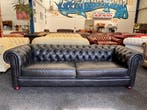 Chesterfield Maarssen Zwart Leren Chesterfield 3.5 Zits-bank, Huis en Inrichting, Ophalen, CHESTERFIELD, Leer, Zo goed als nieuw