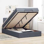 vidaXL Bed poef met matras 120x190 cm fluweel donkergrijs, Verzenden, Nieuw, 190 cm of minder, Twijfelaar