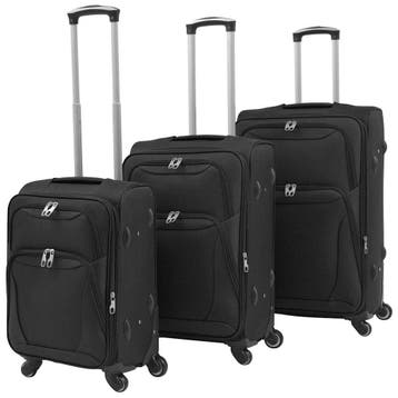 vidaXL Trolleyset zwart 3-delig, Verzenden, Nieuw