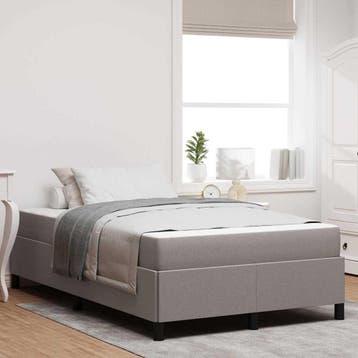 vidaXL Boxspringbed Taupe 120 x 190 cm Stof, Verzenden, Nieuw, Twijfelaar, Stof