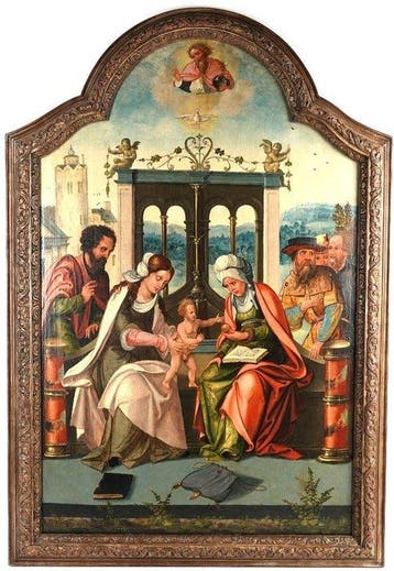 Spaanse school (XVI) - The Virgin and Child with Saint Anne