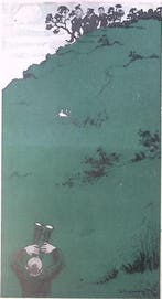 Spotprent over de Hoge Veluwe (lijst optie, Lithos), Verzenden