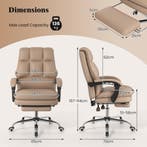 LIVSK Ergonomische Directiestoel - PU-leer - Verstelbare Rug, Diversen, Bureau-accessoires, Verzenden, Nieuw