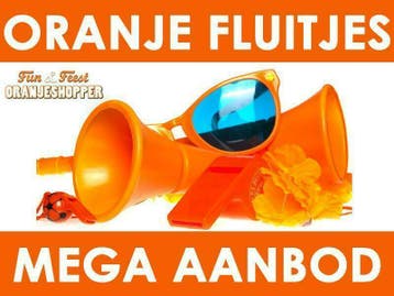 Oranje fluitje kopen - Mega aanbod oranje fluitjes, Ophalen of Verzenden, Nieuw