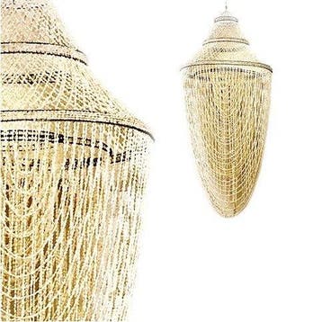GROTE kroonluchter van schelpjes / windgong - Lamp - schelp