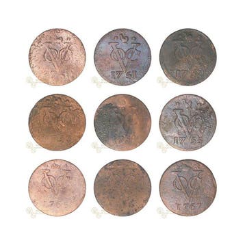 Nederland, West-Friesland VOC Duit 1750 t/m 1767 (9