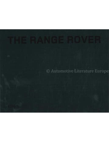 2010 RANGE ROVER BROCHURE NEDERLANDS, Nieuw, Author