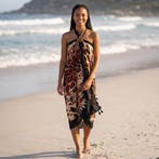Sarong / pareo - Strandkleding wikkelrok - Luipaard zwart, Ophalen of Verzenden, Nieuw