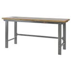 Werkbank grijs 200 cm met hardhouten blad en zwart, Ophalen of Verzenden, Nieuw