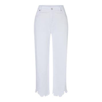 MAC • witte Chiara cropped flower broek • 36, Maat 38/40 (M), Verzenden, Wit, MAC