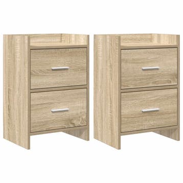 vidaXL Nachtkastjes 2 st Sonoma Eiken 40 x 30 x 60 cm, Minder dan 45 cm, Verzenden, Nieuw, 55 tot 70 cm
