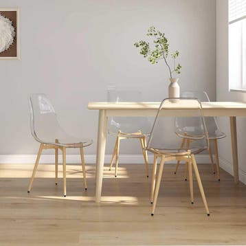 Keukenstoelen Set Transparant | B-keuze | -59% Korting, Huis en Inrichting, Stoelen, Gebruikt, Overige kleuren, Ophalen of Verzenden