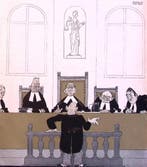 Spotprent over een rechtzaak over oplichting (lijst optie), Antiek en Kunst, Verzenden