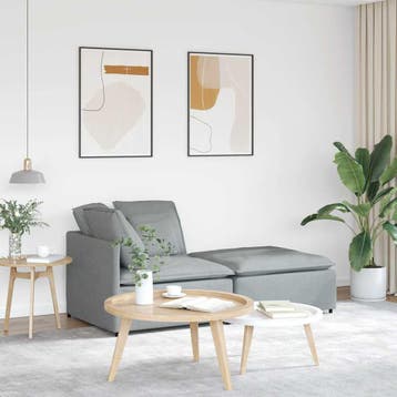 vidaXL Modulaire bank met voetenbank en kussens stof, Huis en Inrichting, Verzenden, Nieuw, Stof