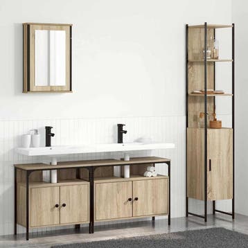 vidaXL Badkamermeubelset 4 st Sonoma Eiken 33 x 33 x 185,5, Verzenden, Nieuw, Overige typen