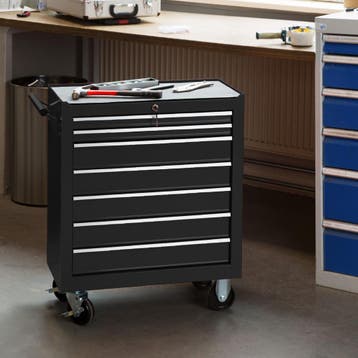 Gereedschapswagen met 7 lades - zwart, Verzenden, Nieuw