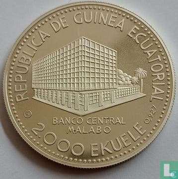 Equatoriaal-Guinea 2000 ekuele 1980 (PROOF) Tiger, Verzenden, Overige landen, Losse munt, Goud