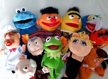 Muppets, Disney, Sesamstraat - Speelgoed 11 handpoppen, Antiek en Kunst