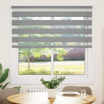 vidaXL Zebra rolgordijn 120,9 x 175 cm stofbreedte 116,7 cm, Huis en Inrichting, Verzenden, Nieuw, Grijs
