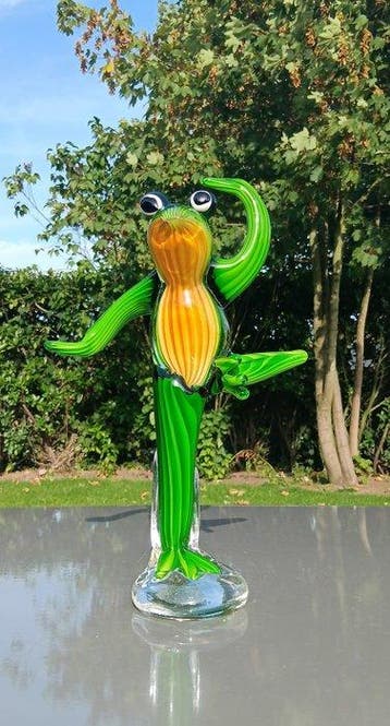 Handgemaakt kikker design - sculptuur, Glasgeblazen kikker -, Antiek en Kunst