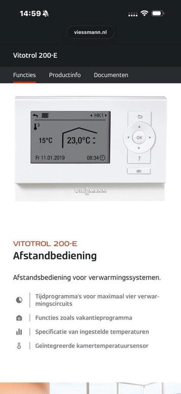Online veiling: Viessmann, Vitotrol 200-E, afstandbediening, Doe-het-zelf en Verbouw, Nieuw