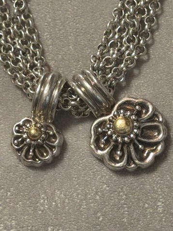 Zonder minimumprijs - Halsketting Zilver, goud 750 -, Nieuw