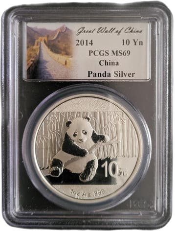 Chinese Panda 1 oz 2014 PCGS MS69, Verzenden, Oost-Azië, Losse munt, Zilver
