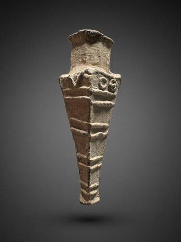 Oud-Romeins Pelgrimsamulet van lood met Griekse inscripties.