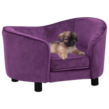 vidaXL Hondenbank 69x49x40 cm pluche bordeauxrood, Dieren en Toebehoren, Verzenden, Nieuw